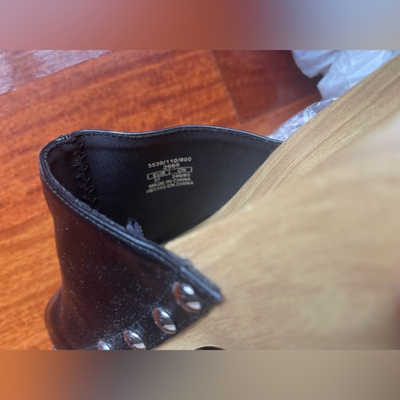 NWOT  NEW ZARA WOMEN WOODEN STUDDED BLACK LEATHER CLOGS MULE SLIPPERS SIZE 37 - Picture 12 of 16